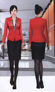 韩版女式红色休闲职业套装